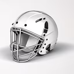 white football helmet on a gray background