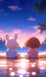 two little girls that are sitting down next to each other