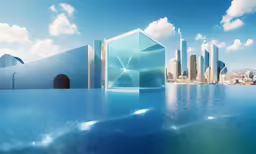 some glass structures that are on the ground