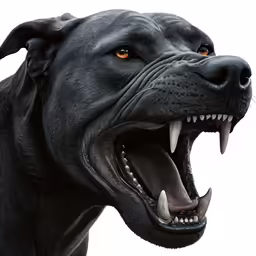 an image of a black dog with its mouth open