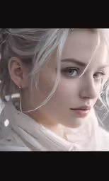 a woman with blond hair and blue eyes