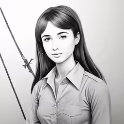 this is an image of a woman holding a sword