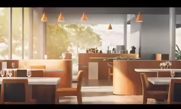 a long table set up in front of a window