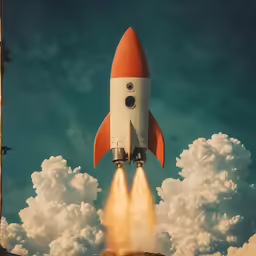 a rocket is taking off from the ground