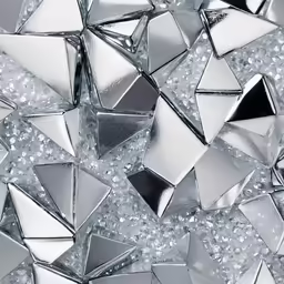 the metallic material is scattered around it