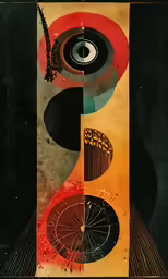 a painting that has multiple different shapes