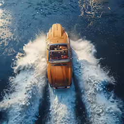 the motorboat is moving quickly through the water