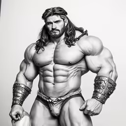 a muscular man wearing knee pads and leathers