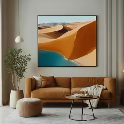 a couch in a room with beige walls