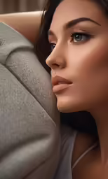 an image of a woman with her eyes closed
