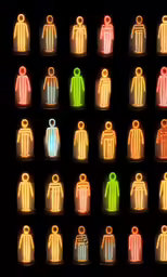 a number of different types of buttons with glow
