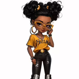 a cartoon girl in rollerblades is talking on her phone