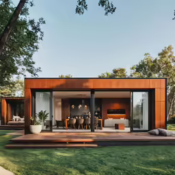 an open house is designed with modern furniture