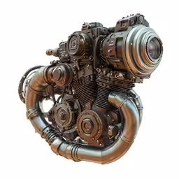 a 3d photo of a steam powered engine