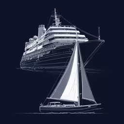 a boat that is in the water with a white sail