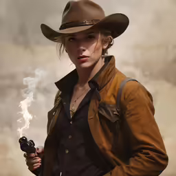 the lady is holding a cigarette in her right hand