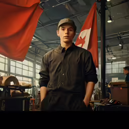 the young man is standing with an open suitcase
