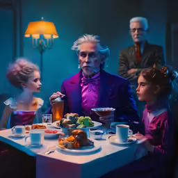 the doctor sits on a table with two small children