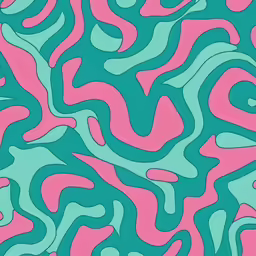 a blue and pink wavy pattern on a pink background