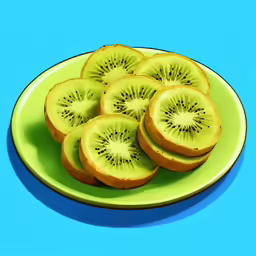 green plate with cut kiwis on it
