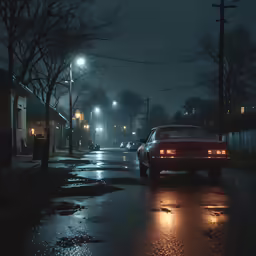 a car that is sitting on the side of the road