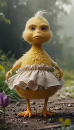 a picture of a stuffed animal wearing a dress