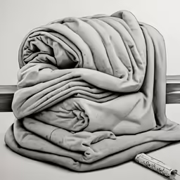 a blanket is next to a bottle of pills