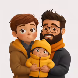 an animated character with a baby