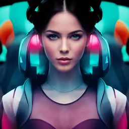 a close up of a person with headphones