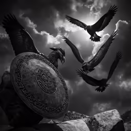 three birds that are flying in the air