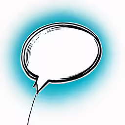 a drawing of a thought bubble with a long spewed speech bubble