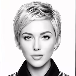 a woman with short hair and a polo shirt