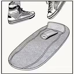 an ad for a skateboard with shoes and a board in it