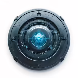 an image of a circle clock that is black