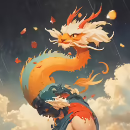 the poster depicts a woman and a dragon