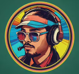 the man with sunglasses is wearing headphones and headphone,a man with headphones on wearing a pair of head phones