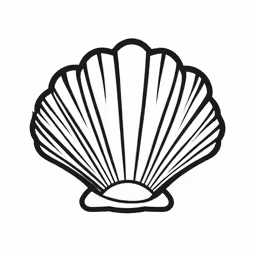 a black and white drawing of an open shell