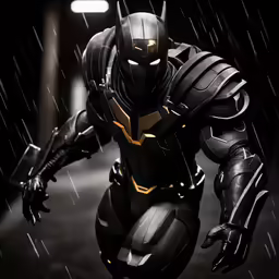 an illustration of batman in armor