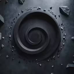 a close up of a metal object with many rocks in it