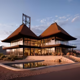 a large house sitting next to a pool