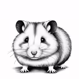 a drawing of a ferret sitting down