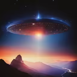 an alien ship approaches the planet in deep space