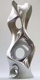 a large metal sculpture sitting on top of a white counter