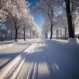 a path that has a lot of snow on it