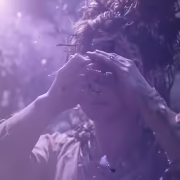 a person that has her hands under their eye