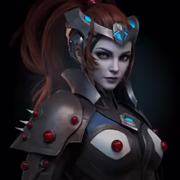 a woman in costume with spiked ears and red hair
