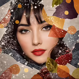 a woman with snow fall on her head