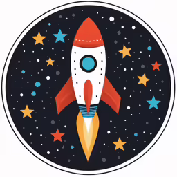 the rocket is flying through the galaxy with stars