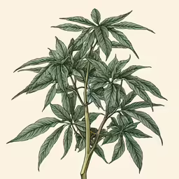 a drawing of a small tree with green leaves