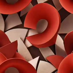 an abstract surface with many different shapes